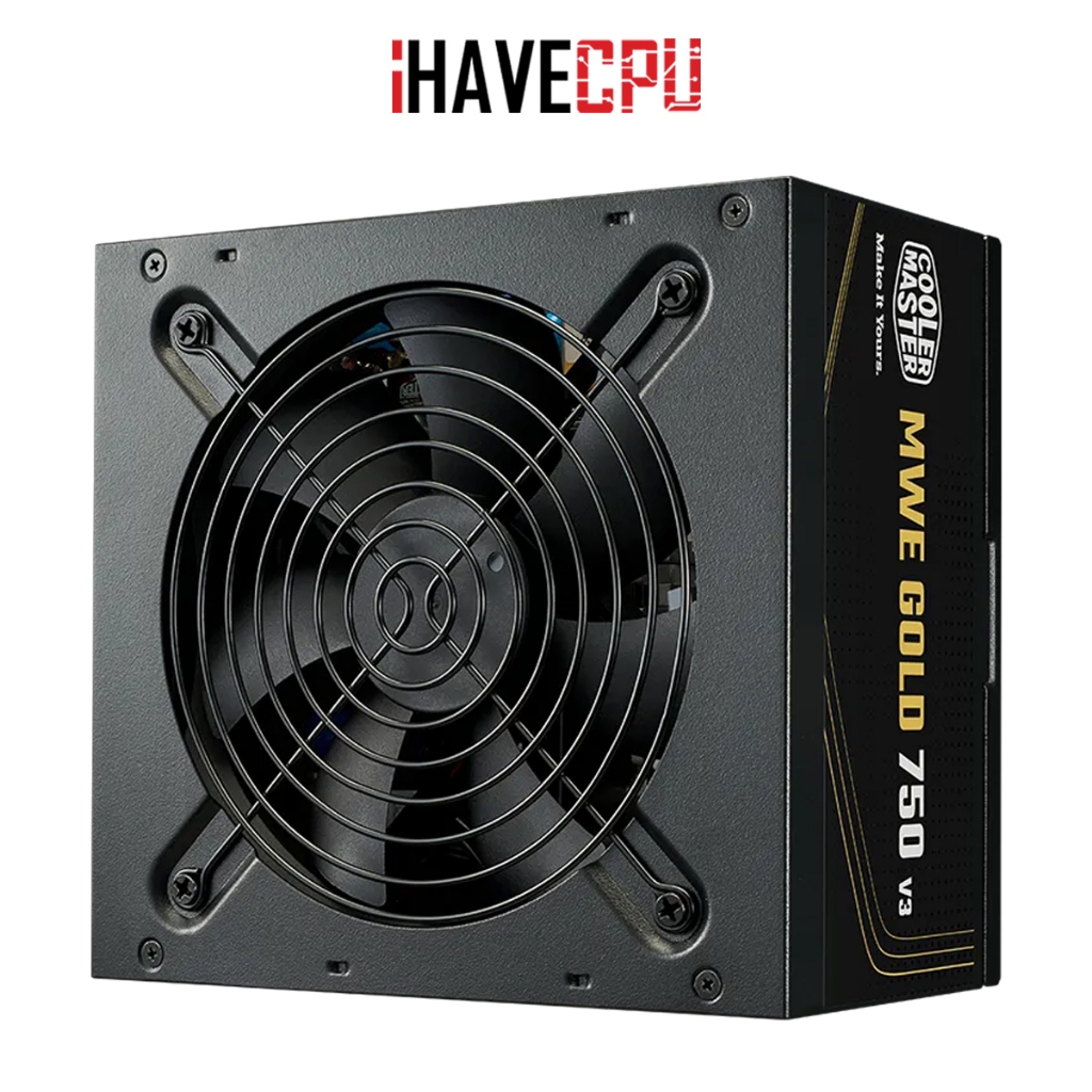 iHAVECPU PSU (อุปกรณ์จ่ายไฟ) COOLER MASTER MWE V3 - 650W (80+GOLD)(BLACK)