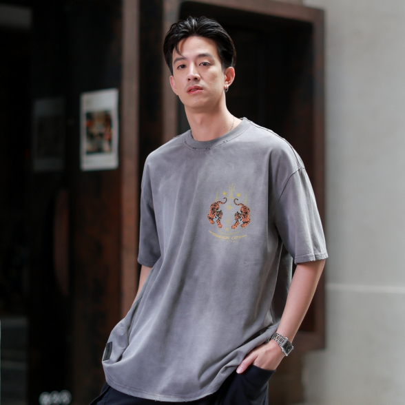 FifthYork Oversized T-shirt Premium Tiger  เสื้อเสือลายยันต์ฟิฟธ์ยอร์ก