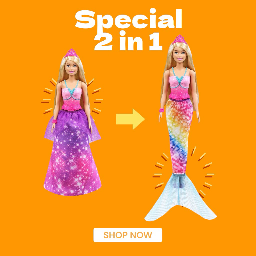 บาร์บี้ Barbie DREAMTOPIA 2-IN-1 🪷 Princess to Mermaid แปลงโฉมเจ้าหญิง