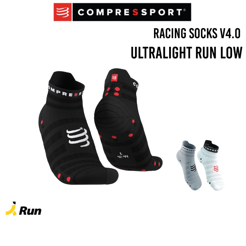 Compressport Pro Racing Socks v4.0 รุ่น Ultralight Run Low ถุงเท้ารุ่นเบาพิเศษ ข้อสั้น Bananarun