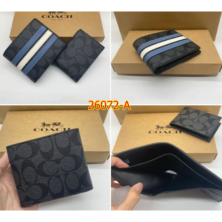 【จัดส่งรวดเร็ว】กระเป๋าสตางค์ ใบสั้น แบบพับได้ สําหรับผู้ชาย 74993 75086 26072 74771 - รูปที่ 2