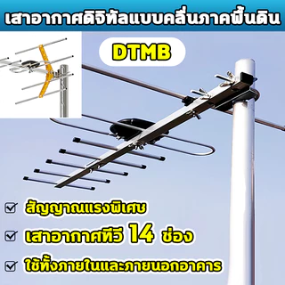 【สัญญาณแรงพิเศษ】D14E เสาอากาศดิจิตอล เสาอากาศภายนอก/ภายใน เสาอากาศดิจิทัลความละเอียดสูง เสาอากาศทีวีดิจิตอลรับได้ทุกช่อง