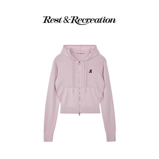 Rest and Recreation🇰🇷 2WAY KNIT HOOD ZIP-UP - PINK RR เสื้อค…