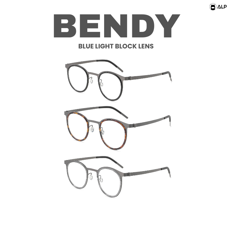 ALP Bendy แว่นกรองแสง ทรงกลม กรองแสงสีฟ้า ป้องกันรังสี UVA/UVB/UV400 ALP-BB0132