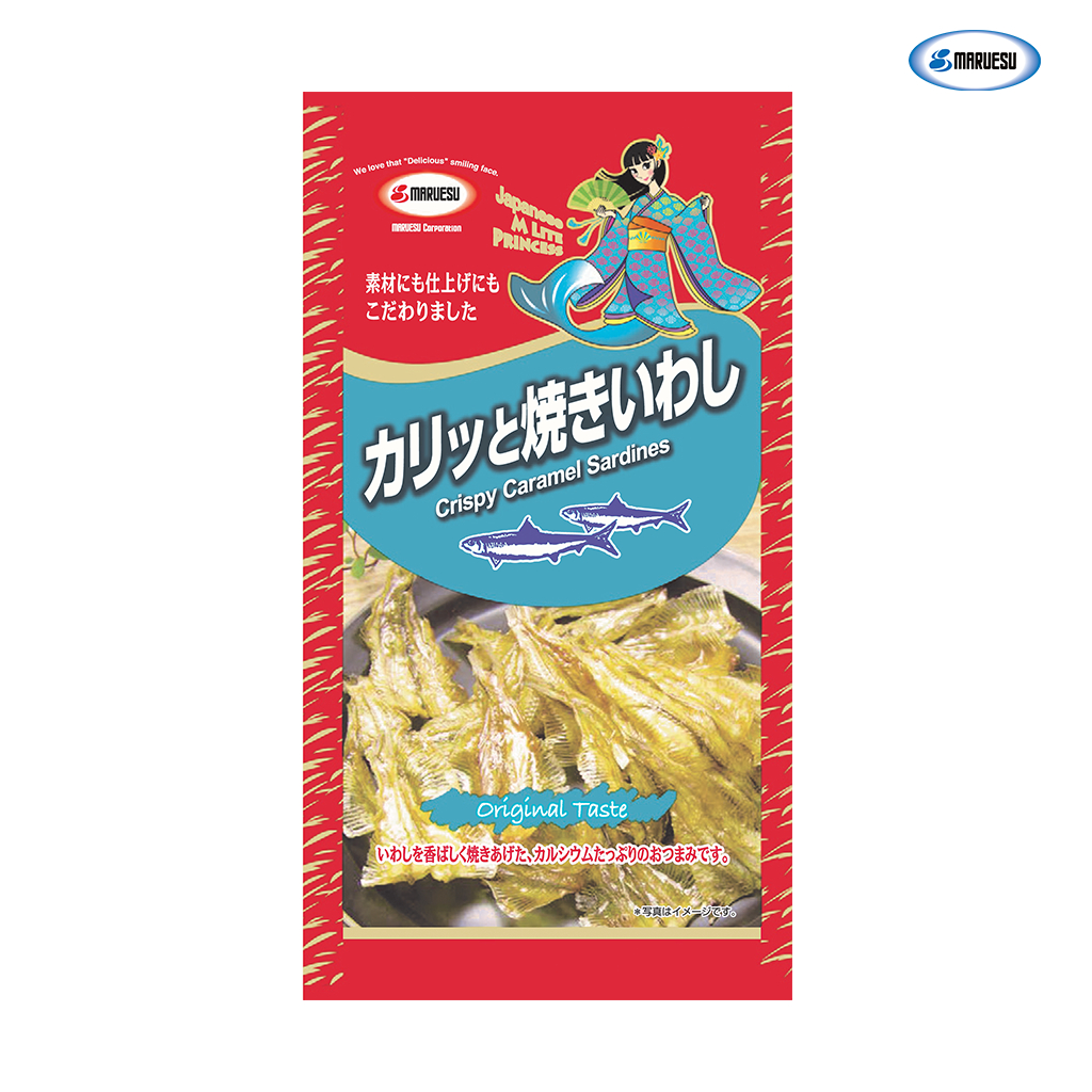 MARUESU Crispy  Caramel Sardines original flavor 10 g.