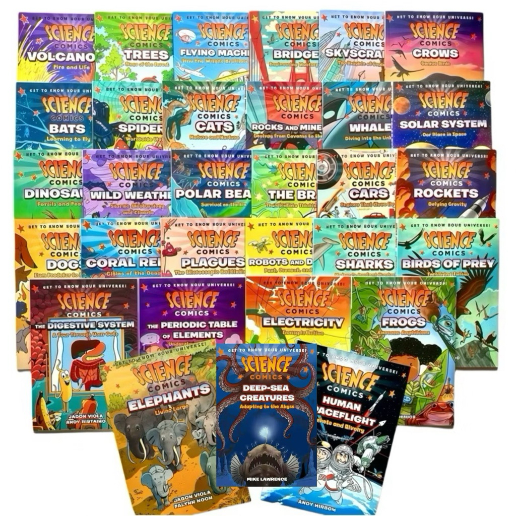 Science Comics Series: Get to Know Your Universe! Sharks/Dogs/Cats/Cars/Bats… 31 Books