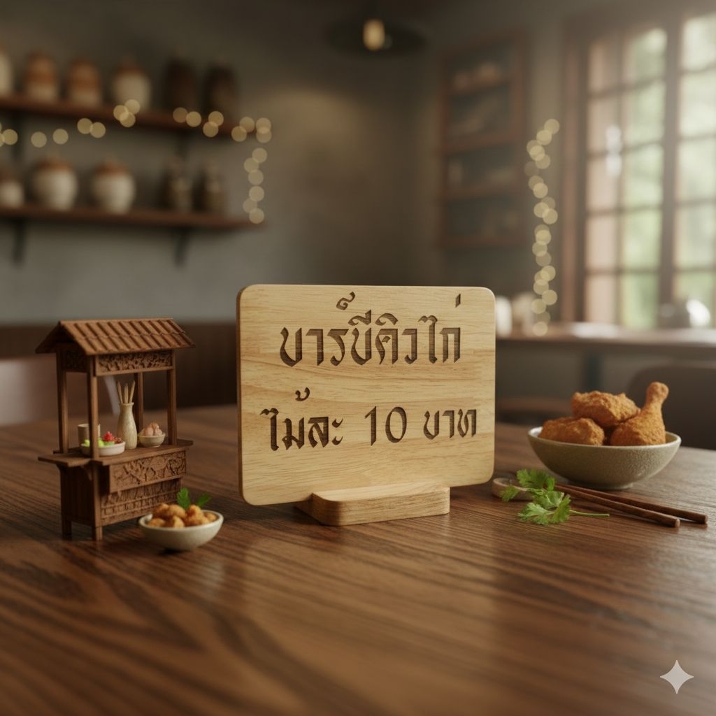 ป้ายไม้พร้อมเลเซอร์ ขนาด13×18ซม.(ไม้หนา 10 มม.) เปลี่ยนข้อความได้