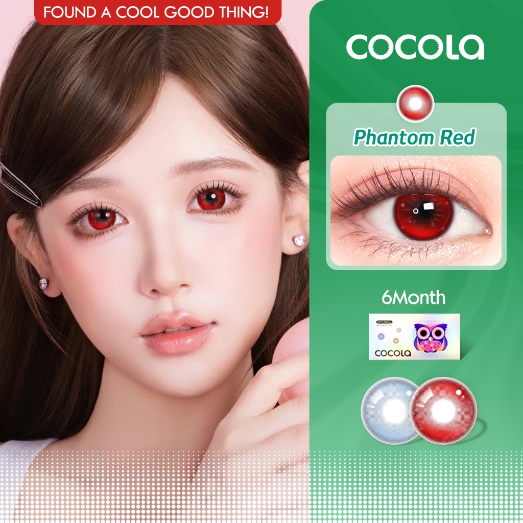 💄[Christmas] จัดส่งภายใน 24 ชม Red คอนแทคเลนส์ / azure 💋 6M ใส่สวยทุกโอกาสCOCOLA，HF127-6