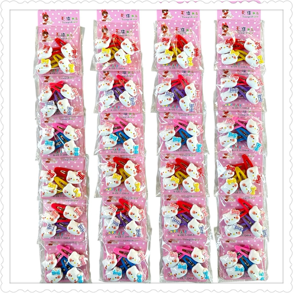กิ๊บติดผมแมวโบว์1ห่อมี4ชิ้น(ราคายกโหล12ห่อ)