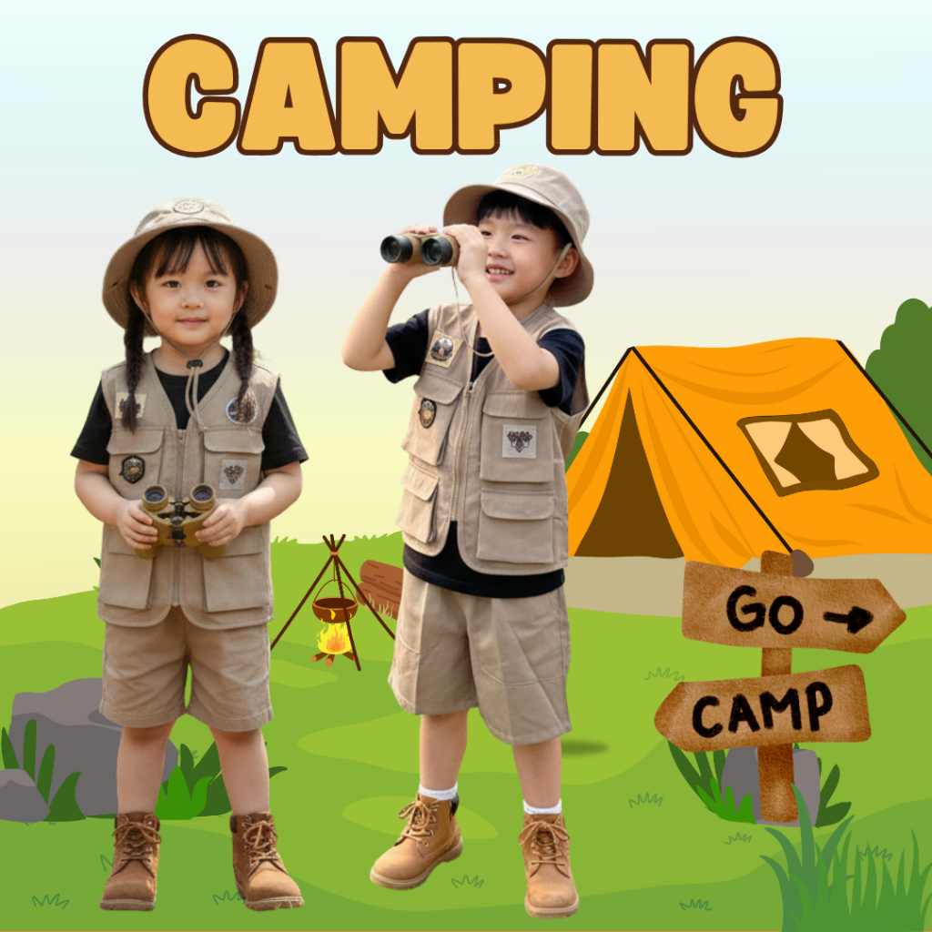 ชุดแค้มปิ้งเด็ก (Camping) แถมของเล่นกล้องส่องทางไกล ใส่ได้ทั้งเด็กชาย เด็กหญิง