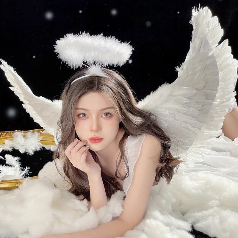 คาดผมนางฟ้า ปีกนางฟ้า ประดับขนนก นางฟ้า ปีศาจ คอสเพลย์ ผู้ใหญ่และเด็ก ฮาโลวีน ตกแต่งคาดศีรษะ - รูปที่ 7