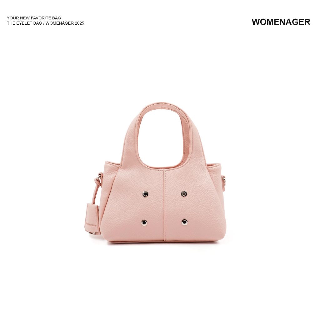 WOMENAGER - Eyelet Bag Mini - Pink กระเป๋าผู้หญิง กระเป๋าสะพายข้าง