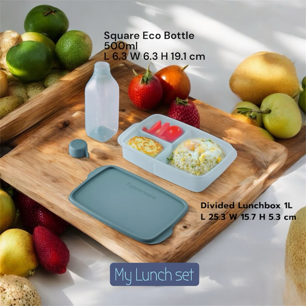 กระปุกข้าว 3ช่อง Tupperware รุ่น Divided Lunch Box 1L