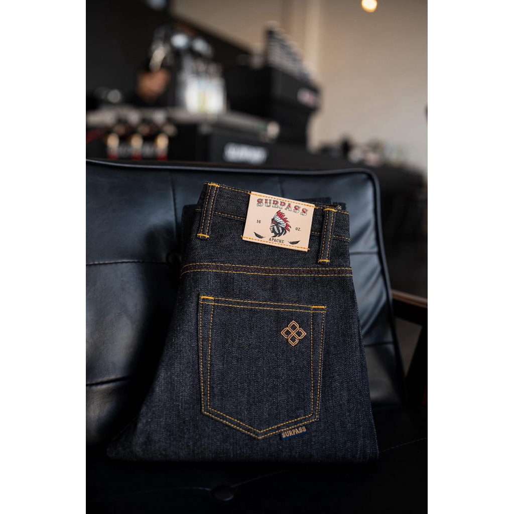 Surpass Denim Apache 16 oz Slim fit Thai Selvedge Unsanforized ยีนส์ไทย￼ลิขสิทธิ์แท้