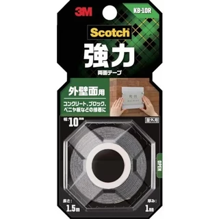 3M Scotch เทปแรงยึดติดสูง สำหรับพื้นผิวที่เกิดฝุ่น KB-10R ขนาด 10 มม. X 1.5 ม. 7100381078