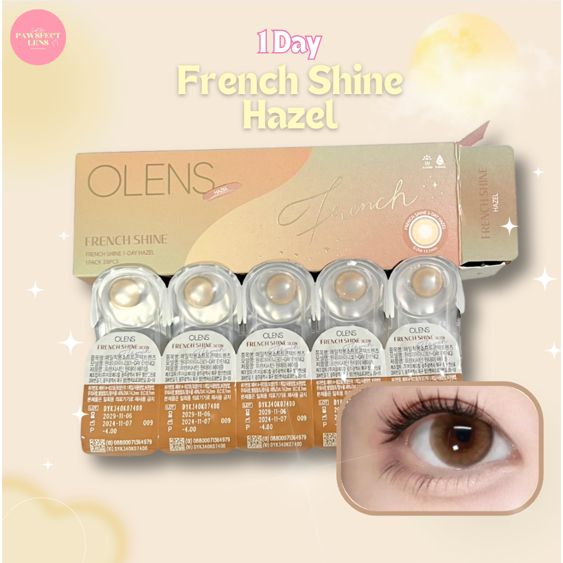 Olens - French shine Hazel 1 Day สีเฮเซล เลนส์รายวัน แบ่งขาย