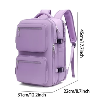 กระเป๋าเป้สะพายหลังสำหรับเดินทาง ขยายได้ กันน้ำ ทริปสั้นๆ bagpack พร้อมช่องใส่รองเท้า ความจุขนาดใหญ่ ใส่แล็ปท็อป 16 นิ้ว