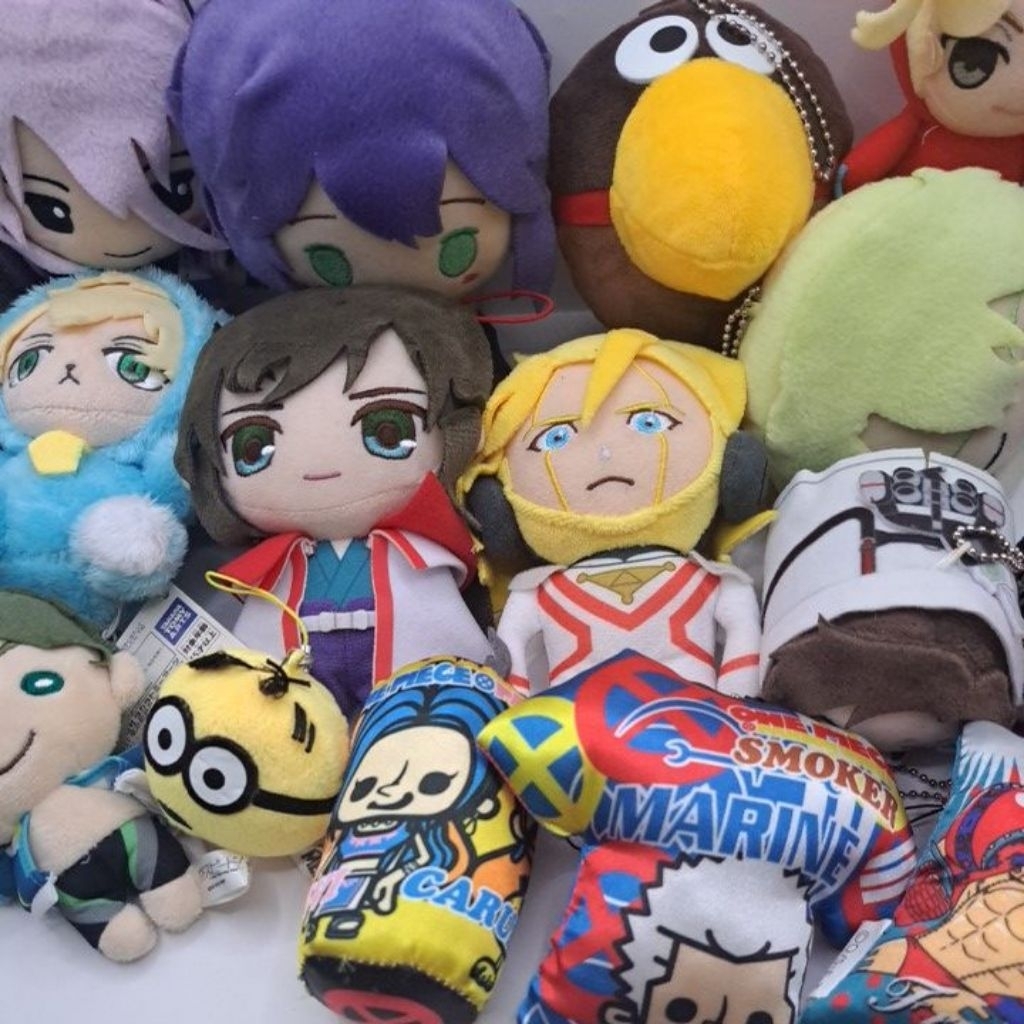 ตุ๊กตามือสองญี่ปุ่น พวงกุญแจเชือกห้อย Doll Plush Toy Mascot Key Chain Mix Brand
