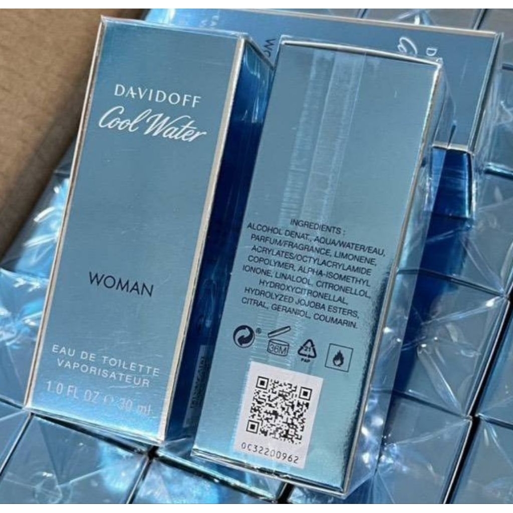 น้ำหอมผู้หญิง กล่องซีลDavid0ff C00l water for woman 30 ml