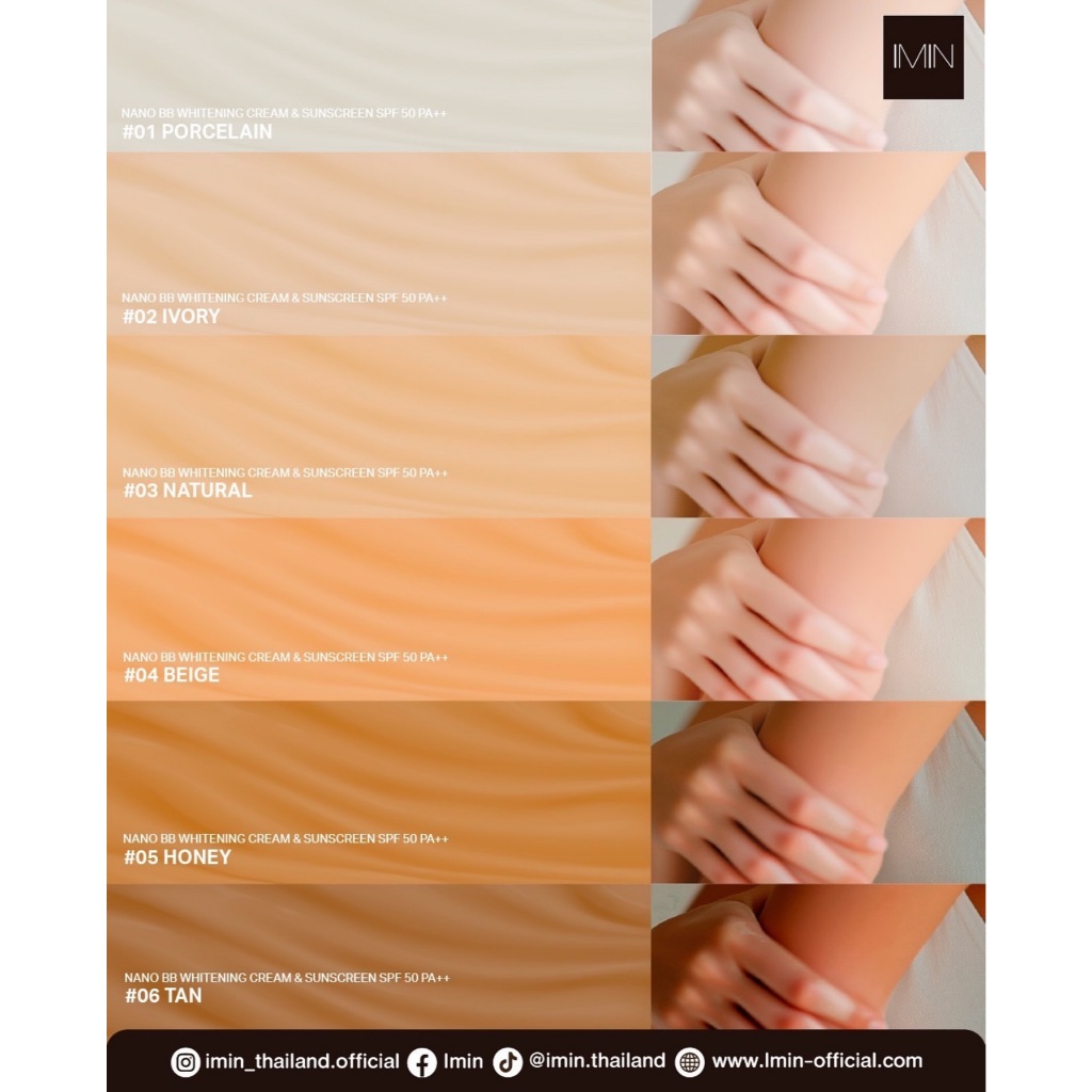 IMIN ไอมิน นาโน บีบี  BB ไวท์แทนนิ่ง ครีม แอนด์ ซับสกรีน กันน้ำ กันเหงื่อ ไม่ติดขน 50g. - รูปที่ 4