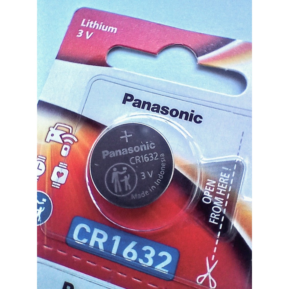 ถ่านกระดุม Panasonic รุ่น CR1632 3V 140 mAh Lithium Button Cell Battery ของแท้ (ก้อนละ) (ของแท้ 100%