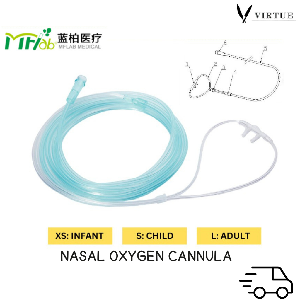 MFlab Nasal Oxygen Cannula/ Sterile สายให้ออกซิเจนทางจมูก แคนนูล่า [ครบทุกไซส์] (XS: Infant, S: Child, L: Adult)