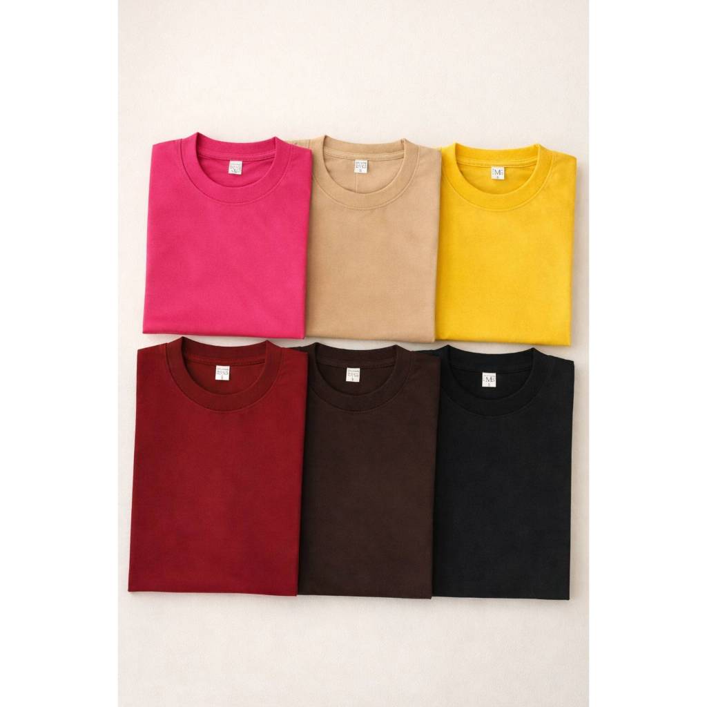เสื้อยืดแขนสั้น cotton100% คอกลม สีพื้น