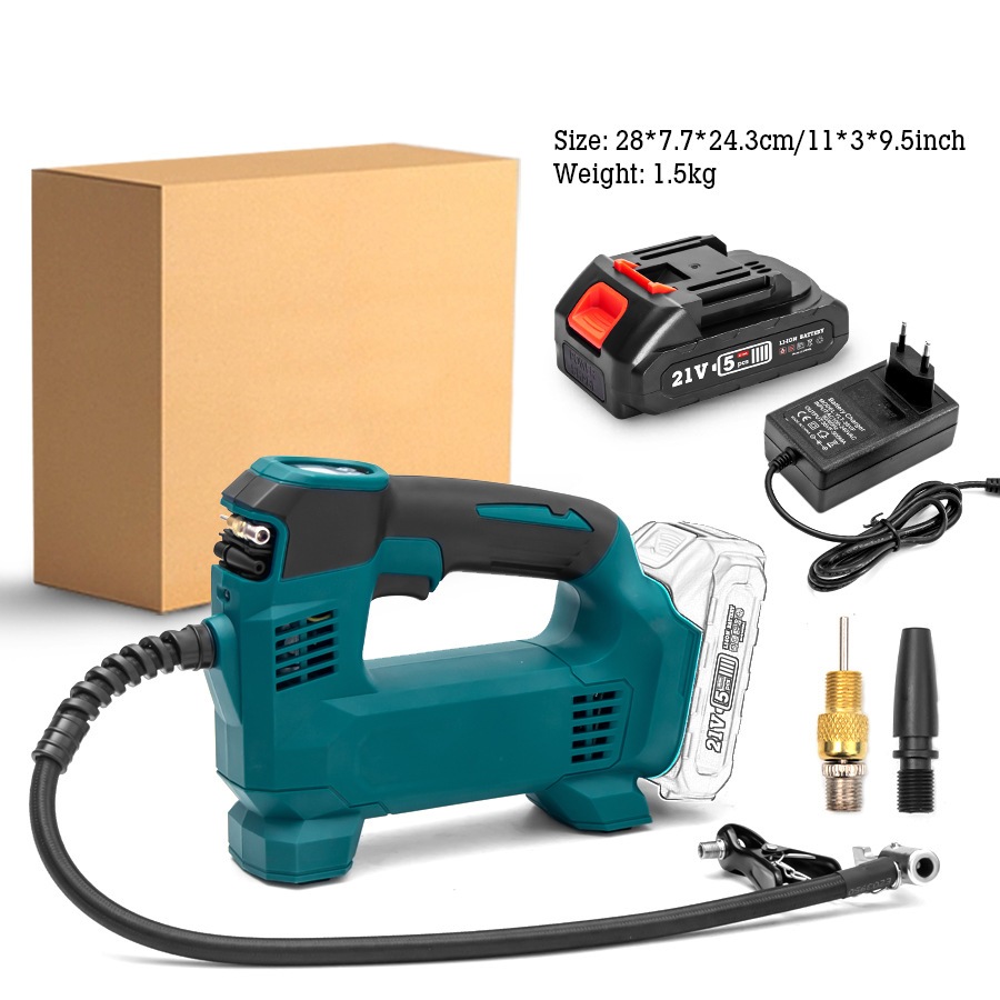 Makita DMP100 ปั๊มลมไร้สายแบตเตอรี่ลิเธียมแบบชาร์จไฟได้ยางรถยนต์เครื่องเติมลมไฟฟ้าแบบพกพาขนาดเล็กสําหรับยางรถยนต์