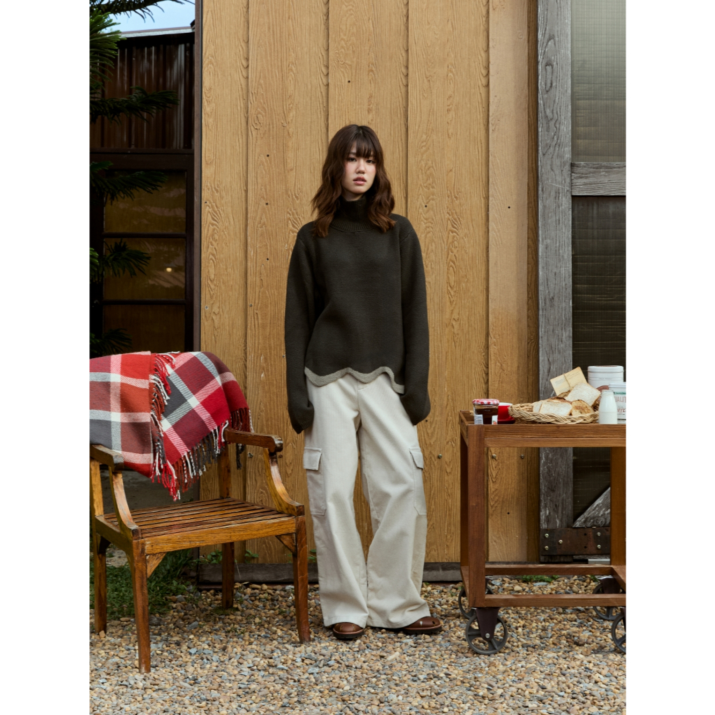 Nami - Snowbegins  เสื้อไหมพรมแขนยาว เสื้อกันหนาว ชายหยัก