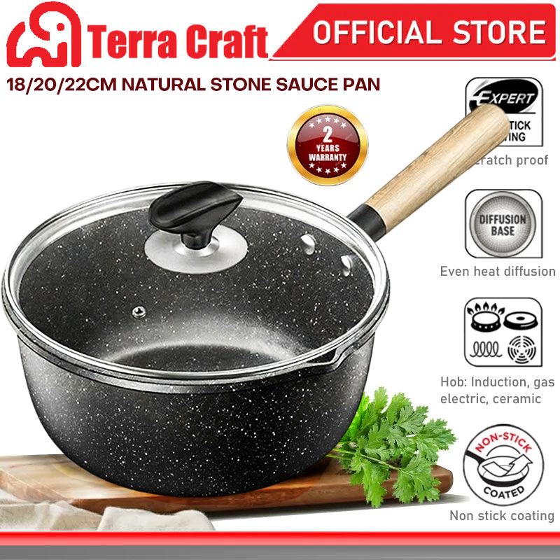 【จัดส่งฟรี】เด็กอาหารน้ำซุปก๋วยเตี๋ยวหม้อ 18/20/22cm Medical Stone กระทะนม Non-Stick นมขนาดเล็กหม้อ หม้ออาหารสำหรับแก๊ส