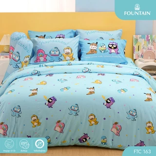 Fountain FTC163 การ์ตูน Hapidanbui ลิขสิทธิ์แท้ Sanrio สัมผัสนุ่มลื่น ชุดเครื่องนอนฟาวน์เทน ผ้าปูที่นอน ผ้านวม