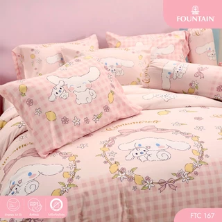 Fountain FTC167 การ์ตูน Cinnamoroll ลิขสิทธิ์แท้ Sanrio สัมผัสนุ่มลื่น ชุดเครื่องนอนฟาวน์เทน ผ้าปูที่นอน ผ้านวม