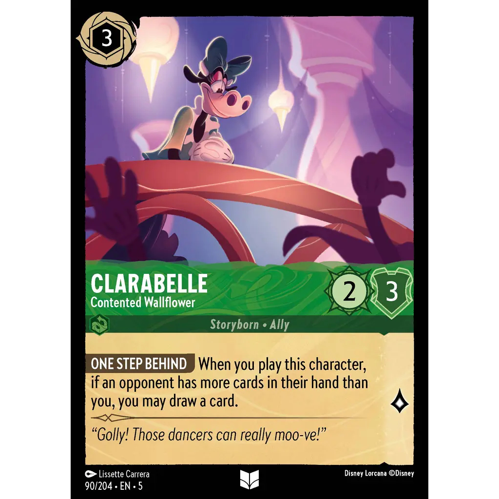 90/204 EN5 Clarabelle - Contented Wallflower Emerald UC Character Disney Lorcana Set 5