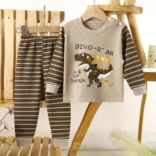 BEAR BABY ชุดนอนแขนยาว ขายาว เสื้อผ้าเด็ก ชุดนอนกันหนาว ผ้าcotton อายุ6เดือน-5ปี