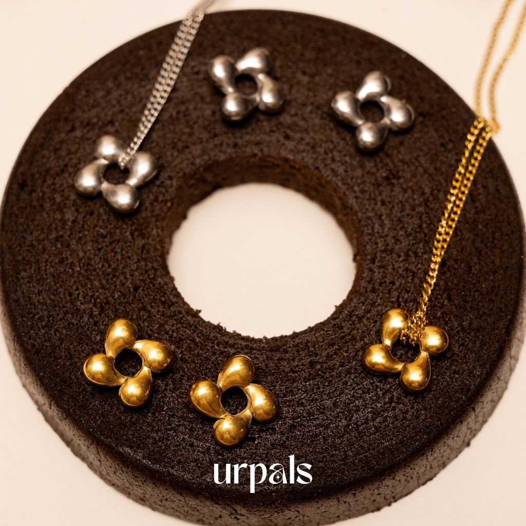 URPALS ต่างหู สร้อยคอ Stainless ชุบทอง 18K ดีไซน์เก๋ ใส่ได้ทุกวัน ไม่ลอกไม่ดำ