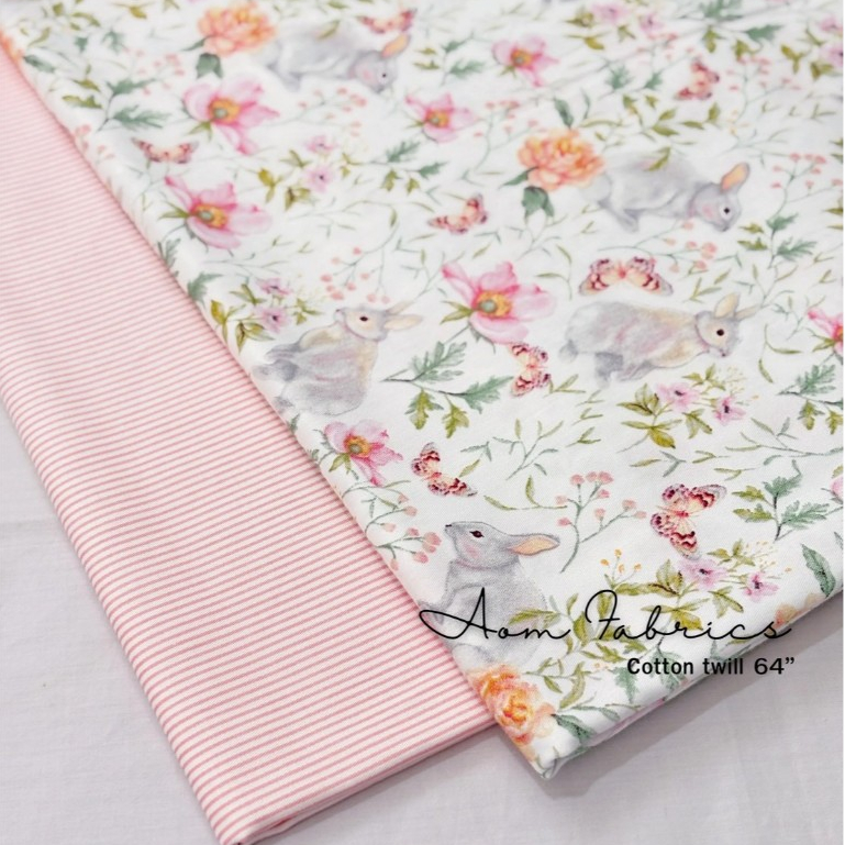 Aom Fabrics  ผ้าคอตตอน 100% twill 64 นิ้ว No.1414-1422 เนื้อเนียนนุ่ม ผ้าเมตร ผ้านำเข้า พร้อมส่ง