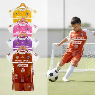 ชุดบอลชุดกีฬาเด็กเสื้อพร้อมกางเกงผ้านิ่มเย็นใส่สบายขนาดไซร้เด็ก1ขวบถึง13ขวบ ผ้าดี KIDS005