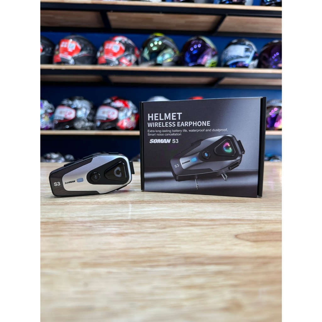 บลูทูธติดหมวกกันน็อค SOMAN S3 Bluetooth Hard Earphone (รุ่นแถมกับ F2 แยกขาย)