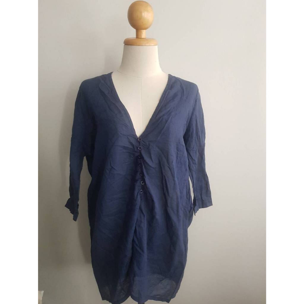 NV-35เสื้อคอตตอนผ้าบางสีกรมท่า Suceya F/29