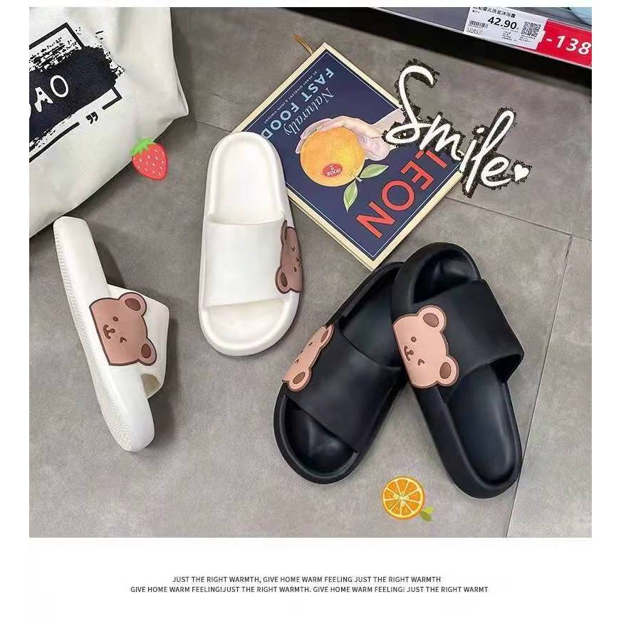 รองเท้าแตะผู้หญิงสไตล์เกาหลีล่าสุด รองเท้าแตะหมีทรงมน ขอบหนา รับกับเท้า ใส่สบาย รองเท้า