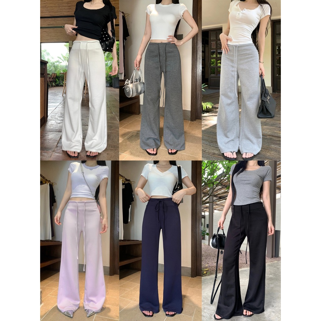 กางเกงลำลอง กางเกงเอวสูง ทรงหลวม ออกแบบสวย สวยแก๋ #1501334 สินค้า