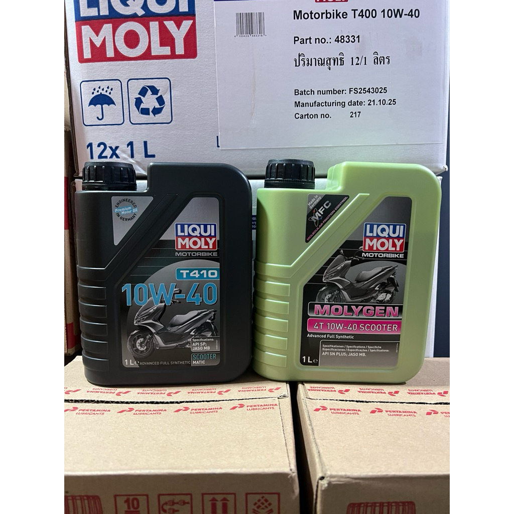 LIQUI MOLY น้ำมันเครื่อง รถออโตเมติก big scooter Molygen หรือ T410 10w-40 JASO MB ขนาด 1 ลิตร