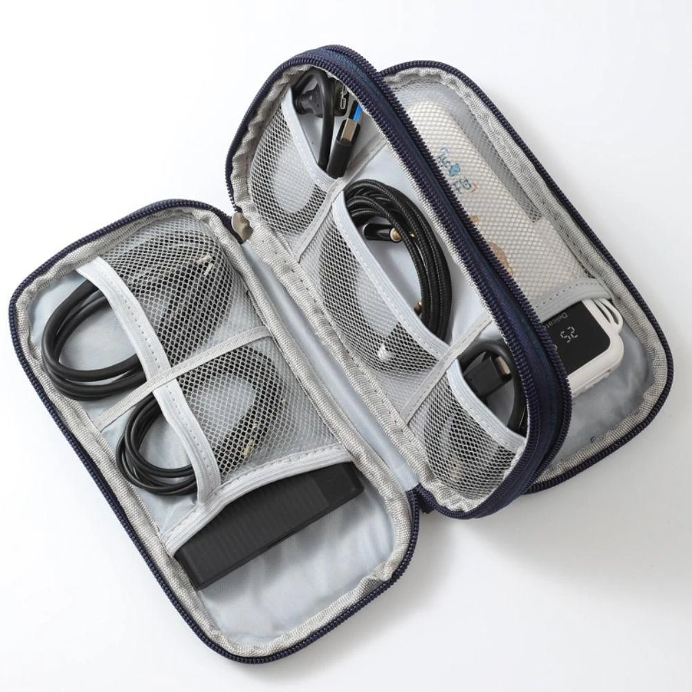 กระเป๋าจัดเก็บสายเคเบิลดิจิทัล USB กันน้ํา สองเท่า หลายชั้น สําหรับเดินทาง - รูปที่ 7