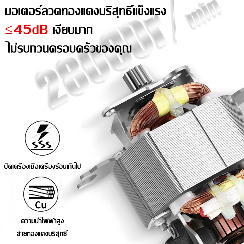 ⚡️รับประกัน5ปี⚡️เครื่องบด 3000W 5L/3L/2L ใบมีดคม6ใบ*2ชุ เงียบสุดๆ ถอดประกอบและทำความสะอาดง่าย เครื่องปั่นบด เครื่องบดหมู - รูปที่ 4