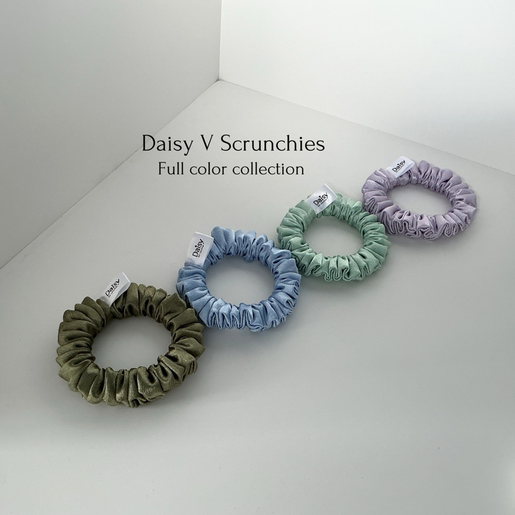 ยางรัดผม • Daisy v scrunchies • satin full color collection • S size • หลากหลายสี ราคา ถูกที่สุด ดีลบีเคเค