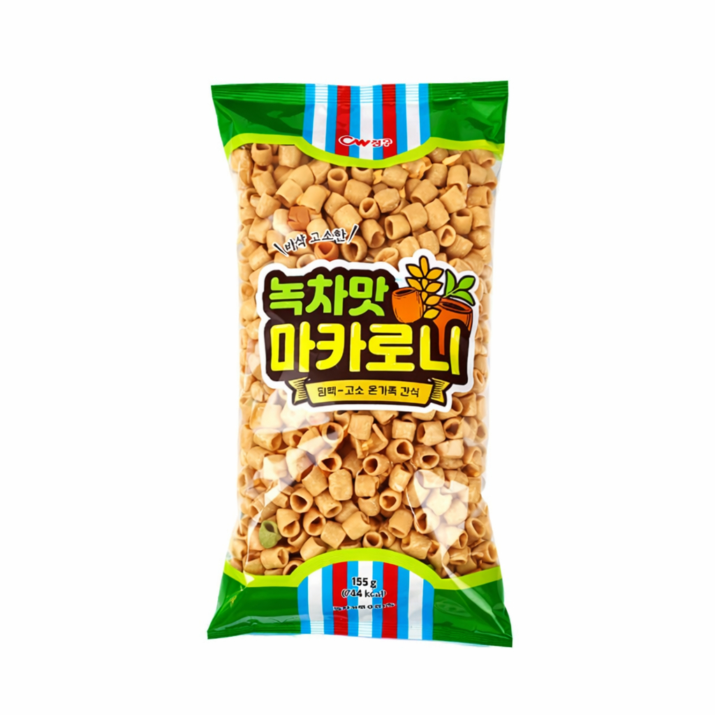 [ของแท้] 녹차맛마카로니 CW Korean Macaroni Snack (ขนมมักกะโรนีเกาหลี) 155g