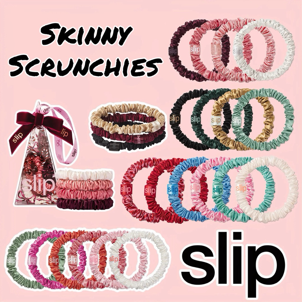 พร้อมส่ง🎉 SLIP Silk Mulburry ยางรัดผม ผ้าไหมมัลเบอรี่ แท้100% รุ่น Skinny Scrunchies (แบ่งขาย 1 เส้น)