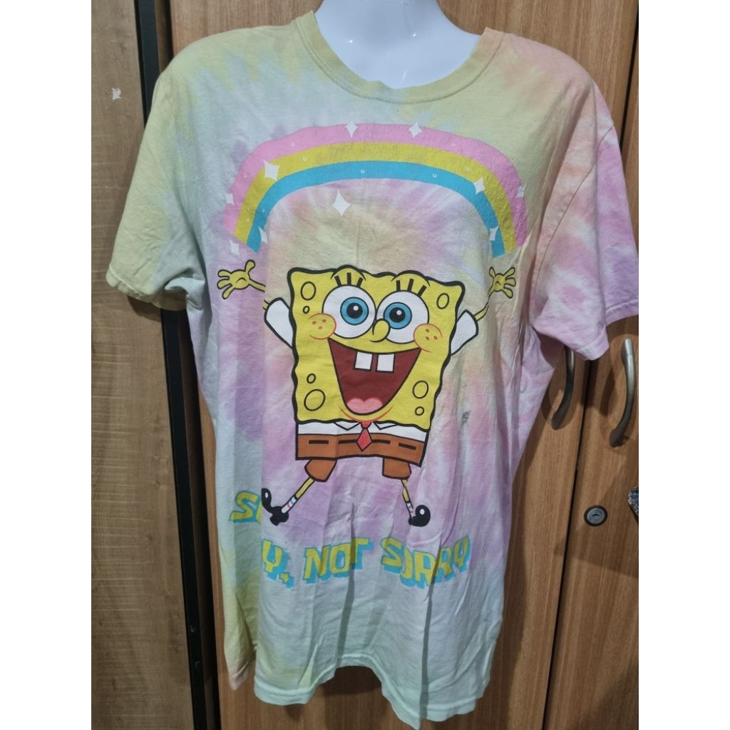 เสื้อSpongeBob sorry,not sorry ของแท้ปั้ม nickelodeon มีตำหนิคาบดำ