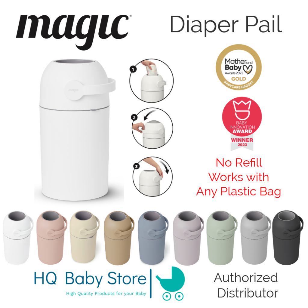 Magic Diaper Pail Majestic📍สินค้าแท้ 💯%📍ถังขยะเก็บกลิ่น 99.99% สามารถใช้กับถุงขยะทั่วไปได้ถุงขนาด 18 × 20 นิ้ว