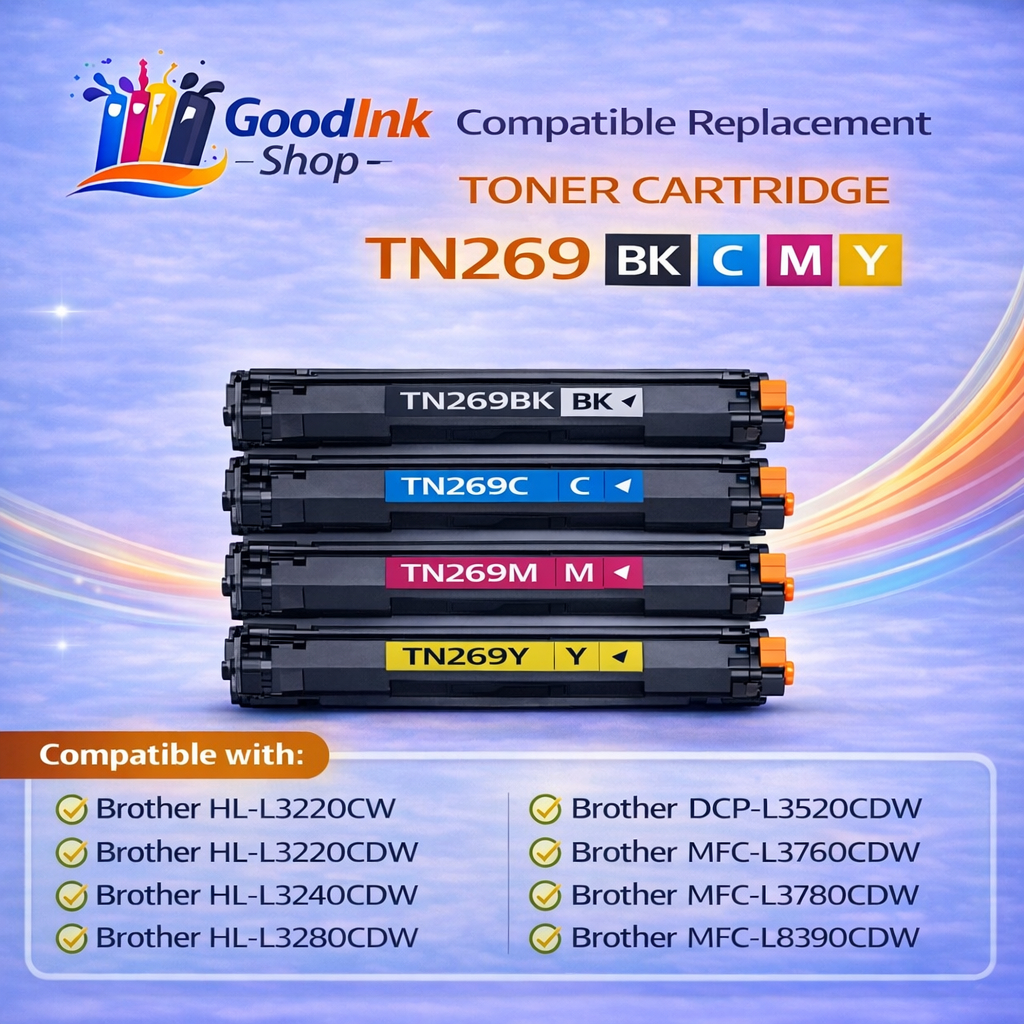 หมึกเทียบเท่าชุดสี TN269 (BK/C/M/Y) 269 /หมึก brother 269/269BK/269C/269M/269Y Brother HL-L3220CW